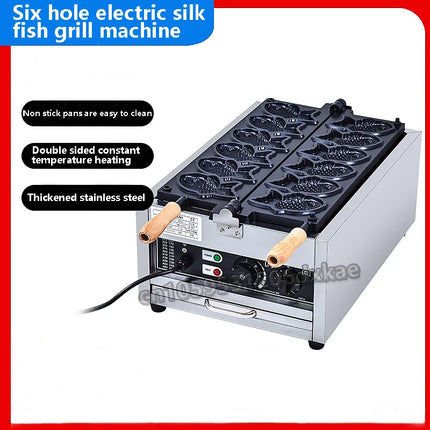 220V/110V Fish Shape With Close Mouth Taiyaki Maker Commercial Fish Shaped Waffle Electric Taiyaki Machine