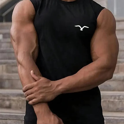 New Men's Outdoor Casual T-Shirt Gym Exercise Sleeveless Shirt Mens Summer Loose Undershirt Running Vest Fashion Casual Clothing