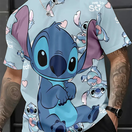 Disney Lilo & Stitch 3D Print T-shirt Men Women Casual Short Sleeve Crew Neck Summer Tee