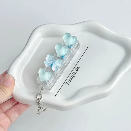 Heart Keyboard Fidget Keychain Stress Releasing Decompression Keychain Press The Keyboard Button Bags Hanging Charm Pendant Gift