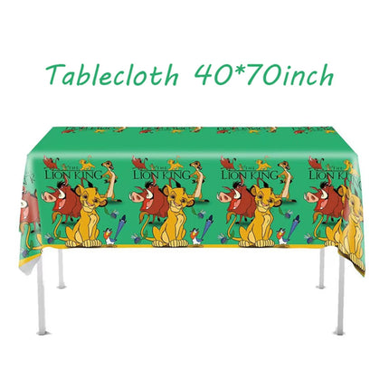 Simba Lion King Tablecloth Birthday Party Rectangle Table Decoration The Lion Table Cover for Kid Baby Shower Halloween Supplies