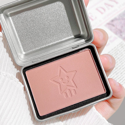 4 colors available iron box monochrome blush, peach color brightening skin tone matte blush plate, modify the outline color does
