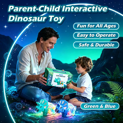 Kids Electric Dinosaur Toy – Light & Music-Visible Gear Science Toy, Auto Walking Universal Wheels,, Dino Gift for 3+ Boys