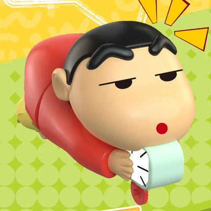 Crayon Shin-chan Clockwork Model Toy Don't Want To Get Up Anime Figure Model Toy Propel Alarm Clock Dynamic Crawl Toys Fun Gift