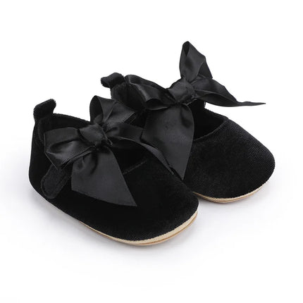 Spring and Autumn Baby Butterfly Knot Fashion Fluffy Princess Shoes 0-1 Year Old Baby Shoes Sneakers