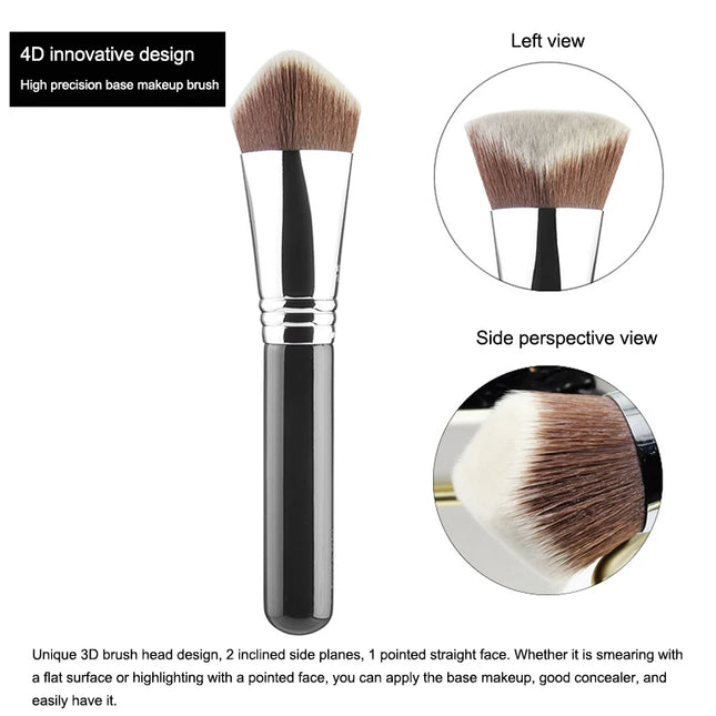 High Quality Makeup Kabuki Foundation Brush Luxury Single Pro Large Slant Triangle Square Tapered Vegan Cosmetic Brushes