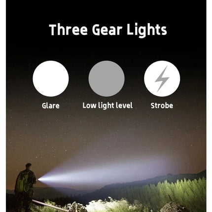 Waterproof Outdoor Camping Compass Dual Arc Type-C Plasma USB Electric Lighter Multi-Function Flashlight Survival Ignition Tool