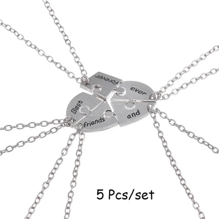 5pcs/Set Best Friend Pendant Necklace Pentagram Friendship Necklace For Women Best Friend Necklace Bff Friendship Jewelry Gif