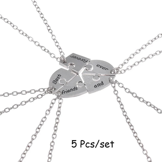 5pcs/Set Best Friend Pendant Necklace Pentagram Friendship Necklace For Women Best Friend Necklace Bff Friendship Jewelry Gif