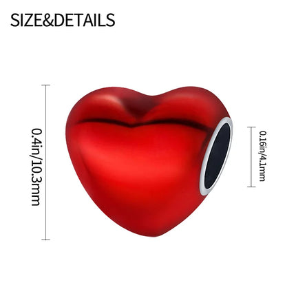 2025 New Black/Red/Blue/Green/Purple Heart Series for Original Bracelet Bead Charm 3mm DIY Necklace Pendant Accessories
