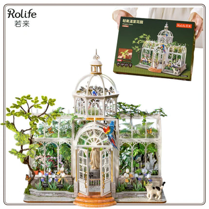 Original Rolife Light Oxygen Greenhouse Garden Handmade DIY Assembly Art House Miniature Model High Difficulty Assembly Toy Gift