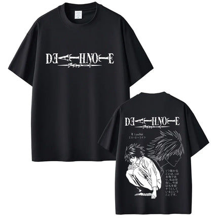 Anime Death Note T-shirt Yagami Light Graphic T Shirts Men Women Cartoon Manga Oversized T-shirts Men's 90s Vintage Streetwear