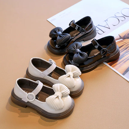 2025Autumn New Kids Leather Shoes Fashion Cute Girl Shoe Anti Slip Soft Comfor Kid Casual Shoes Exquisite Elegant Retro Princess
