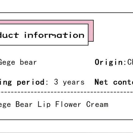 Hot Sales Gege Bear Makeup Sponge Tip Lippie Lip Powder Cream Birthday Gift Matte Non-Stick Cup Cute Lip Powder Cream Lip Mud