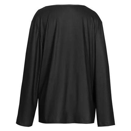 plus Size Asymmetric Collar Long Sleeve Shirt Irregular Pattern Top for Women Spring Summer New Fashion Top