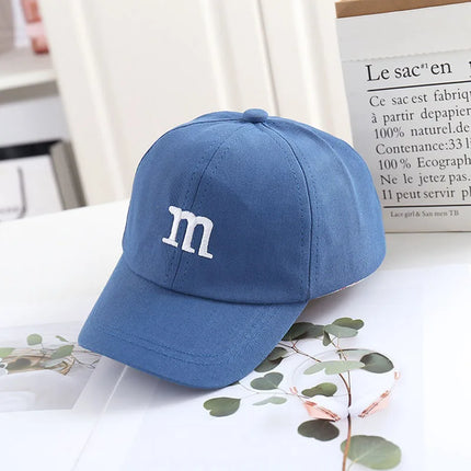 Kids Baseball Cap Children's Hat for Lovely Baby Cotton Breathable Kids Hats Girl Boy Caps M Letter Embroidered Hat for Boy