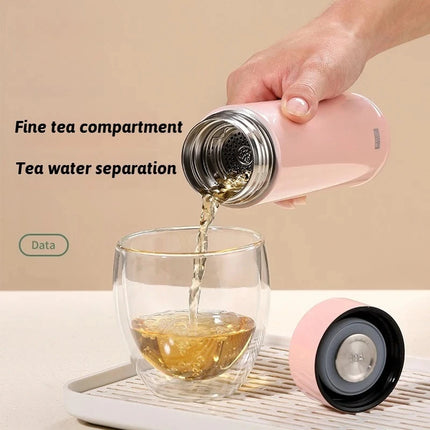 330ML Thermos Water Bottle With Tea Strainer Stainless Steel Car Thermal Sports Cup Keeps Cold and Heat Thermal Travel Mug