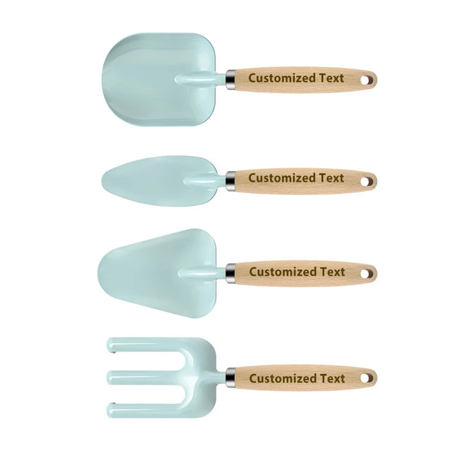Personalized Colorful Kids Gardening Tools,Mini Wood Handle Trowel Shovel Fork Garden Hand Tools Garden Gifts for Men Women Kids