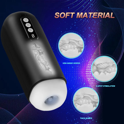 Automatic Masturbator for Men Penis Blowjob Sucking Vibrator Machine Vagina Pocket Pussy Male Masturbation Cup Sex Toy for Adult