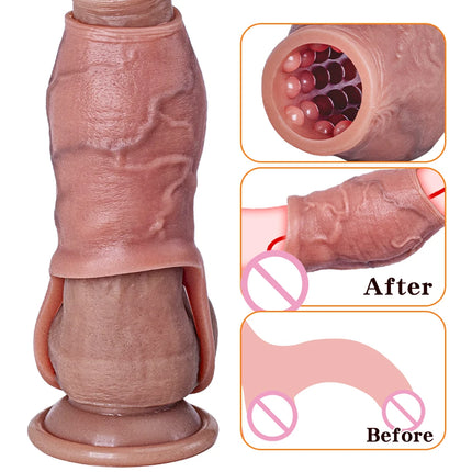 Enlarged and Thicken Cock Sleeve Lock Sperm Penis Ring Adult Men Sex Toy Soft Silicone Dick Sleeve Enlargement Male 18+ Sexy Toy