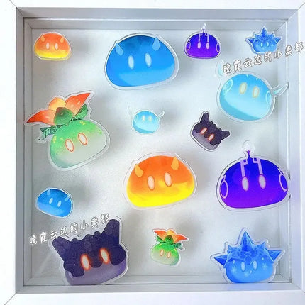 Game Impact Focalors Forina 20Pcs 2cm Patch Keychain Hair Tie Refrigerator Sticker Phone Case DIY Accessories Acrylic Sheets