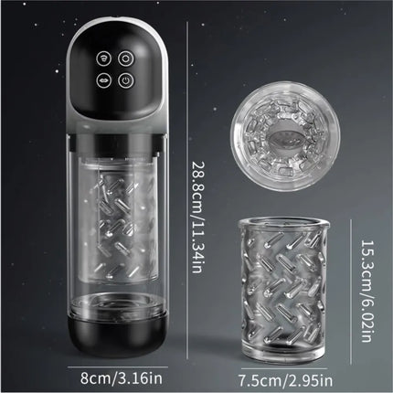 Automatic Male Masturbator Cup with 7 Sucking Rotating Licking Modes Pocket Pussy Stroker Realistic Blowjob Penis Pump for