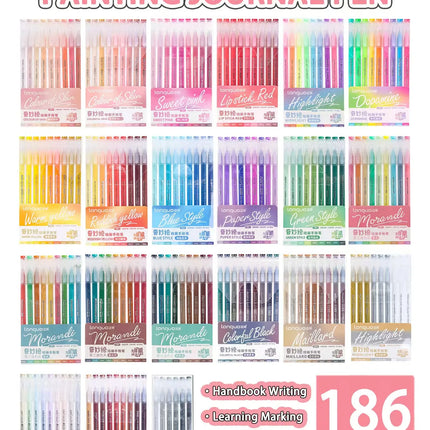 Languo 27-207 Colors Of One Set Drawing Handbook Pens Student DIY Graffiti Multi-Color Gel Pen Writing Marker Stationery