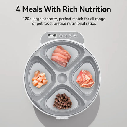 ROJECO 4 Meals Wireless Automatic Cat Feeder For Wet Dry Feeding Food Dispenser For Cats Dog Multifunctional Smart Pet Feeder