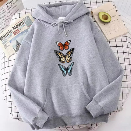 Harajuku Vintage Butterfly Print Hoodies Spring Autumn Winter Casual Hoodies Sweatshirts Men Women Tops Hoodie Sweatshirt