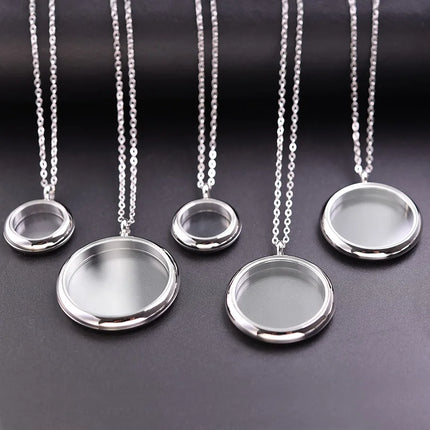 High Fashion Twist Locket Pendant Necklaces For Women Men Jewelry Memory Photo Floating Charm DIY Stainless Steel Lockets Gift