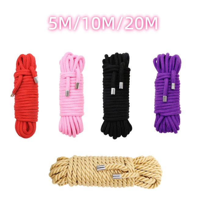 5M/10M/20M Shibari Accessory of Handcuffs Bondage Cotton Rope for Men Women Fetish Slave Role Play Binder Restraint Touch Tie Up