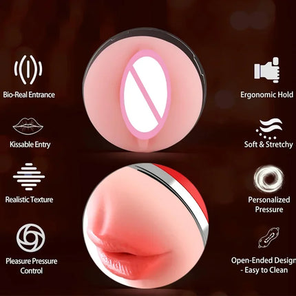 Male Masturbator Blowjob Vagina 2-in-1 Realistic Vagina Sex Toys Masturbation Cup Adult Goods for Men Sex Machine Pocket Pussy