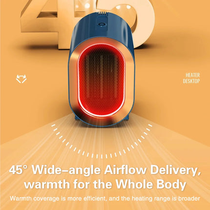 1200W Portable Electric Heater Mini Desktop Fan Heater Smart Warm Air Machine Home Bedroom Office Winter Heater