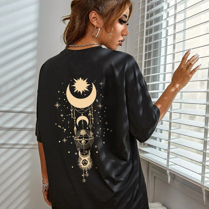 New Fashionable Casual T-shirt Clothing Simple Round Neck Short Sleeve Women's Top Loose Printed T-shirt