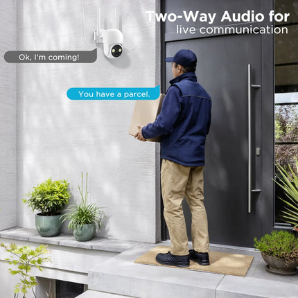 XVIM 2-Pack 5MP Solar-Powered Wireless Outdoor Security Camera IP65 Waterproof 360° Pan/Tilt Full-Color Night Vision 2-Way Audio