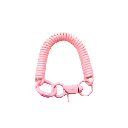 Colorful Lobster Clasp ID Card Holder Lanyard Keyring Anti-lost Spring Rope Retractable Keychain Mobile Phone Chain