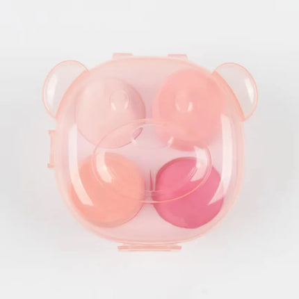 Ultra Soft Bear Beauty Blender 4pcs Set Makeup Sponge Dry Wet Use Water Activated Large Size Non-Powder Eating Puff