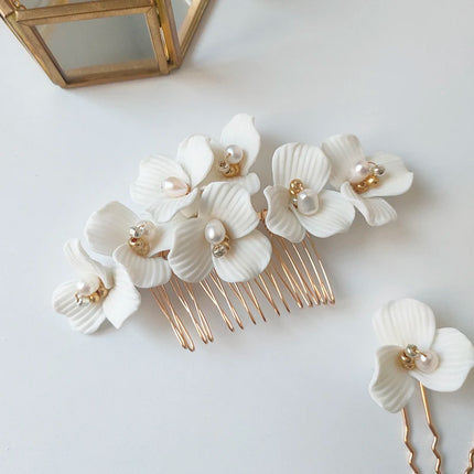 Fairy Flower Wedding Hair Accessories Jewelry Bridal Headpiece Hair Comb Women Head Ornaments