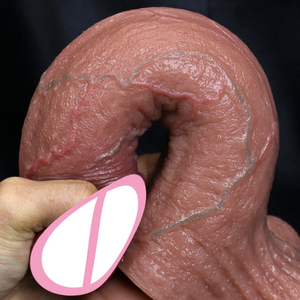 2 Colors Realistic Soft Big Dildo Suction Cup Male Cock Couples Masturbation Double Silicone Fake Penis Woman Anal Adult Sex Toy