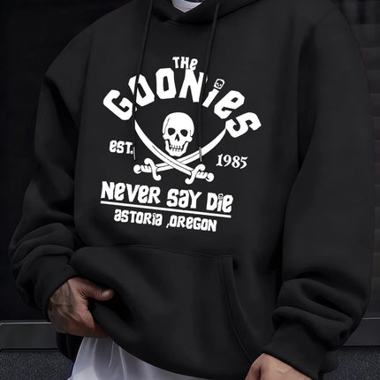 Distressed Goonies Never Say Die Mens Sweatshirt Fashion Casual Hoodies Soft Loose Pullovers Fleece Autumn Unisex Clothing