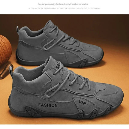 Ankle Boots For Men 2025 Spring Man Casual Sneakers Non Slip Khaki Work Mens Shoe Short Boots Loafers Lace Up Zapatillas Hombre