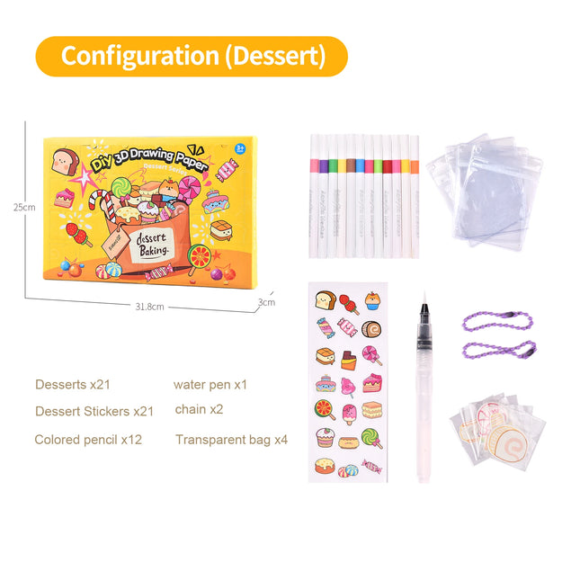 3D Foam DIY Squishy Kit for Kids, Parent-Child Interactive Toy, Fruit and Dessert Series Shapes