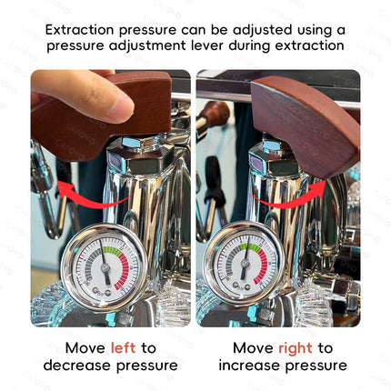 CAFOVO E124 9Bar Commercial Espresso Machine Real E61 Group Head Rotary Pump Heat Exchange Boiler Adjustable Pressure Lever