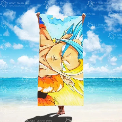 Dragon Ball Goku Beach Towel Anime Saiyan Summer Towels Bathroom Bath Towel Swim Towels Travel Beach Towel Quick Dry Kids Gift