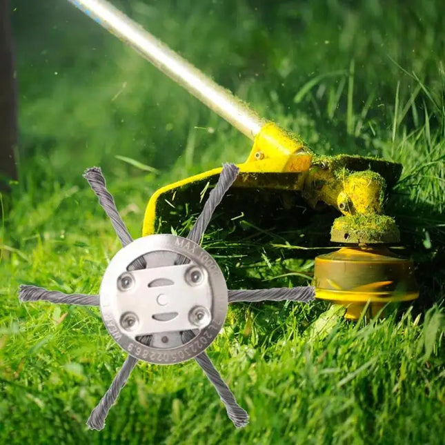Heavy Duty Weed Brush Steel Wire Head Universal Grass Trimmer Accessory for Moss Weed Removal Outdoor Garden Yard Work