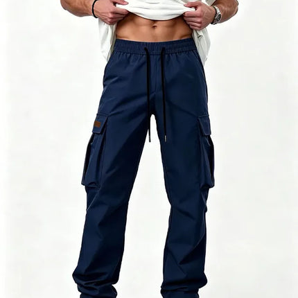 2026American style high street multi pocket workwear pants for men's new trendy loose straight leg versatile casual long pants