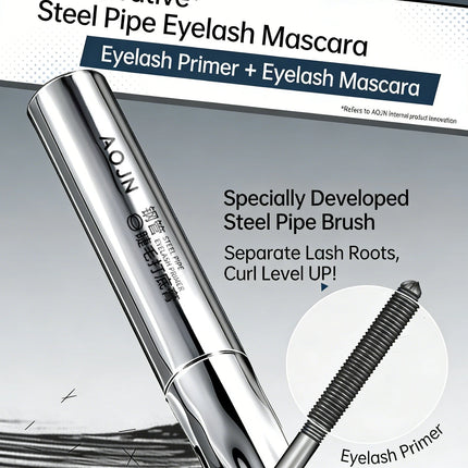 Black Waterproof Metallic Tube Mascara Silk Fiber Long Curling Non-Clumping Eyelash Extensions Spiral Makeup for Eyes