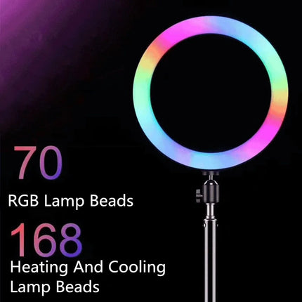 13Inch 33CM RGB Selfie Ring Light Photography Fill Lighting LED Ring Lamp for Video Recording Live Broadcast Selfie LED Lamp