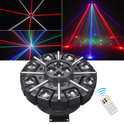 RGBW 150W Party Effect Beam Red &Green Laser Strobe Light DMX512 Remote Control  DJ Disco Bar KTV Christmas Stage Light