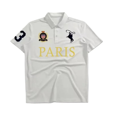Paris Y2K High Street Punk European and American Style 2026 New Easter Men's Retro POLO Shirt Cross Print T-shirt Top Harajuku